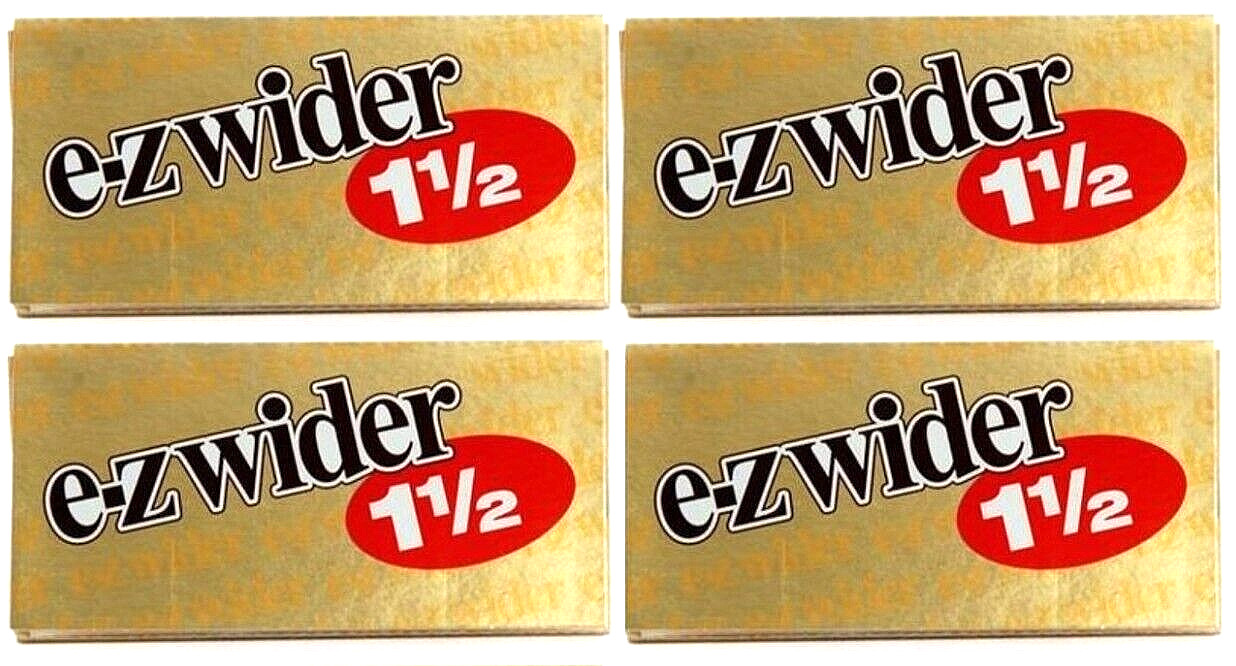 4x E Z Wider Rolling Papers GOLD 1 1/2 E-Z 1.5 4 Packs 100% AUTHENTIC USA SHPD