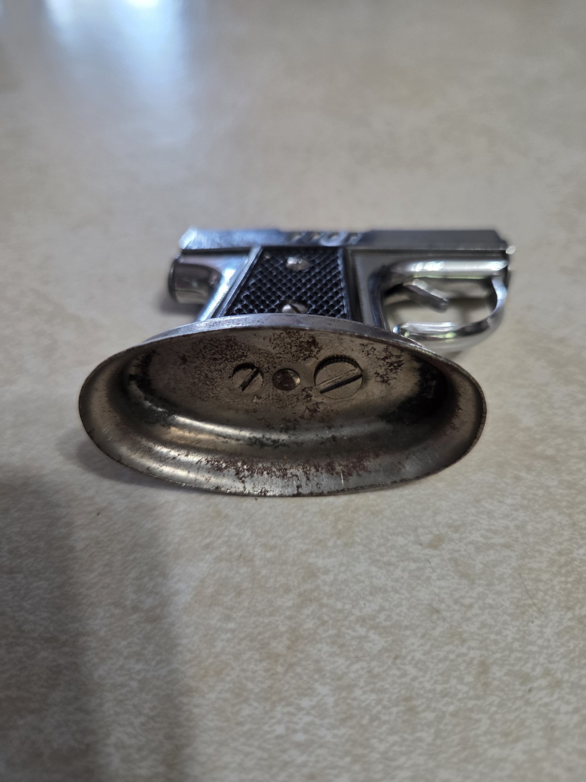 Vintage Gun Table Lighter Made In Japan Pistol Continental NY Tobacciana MCM