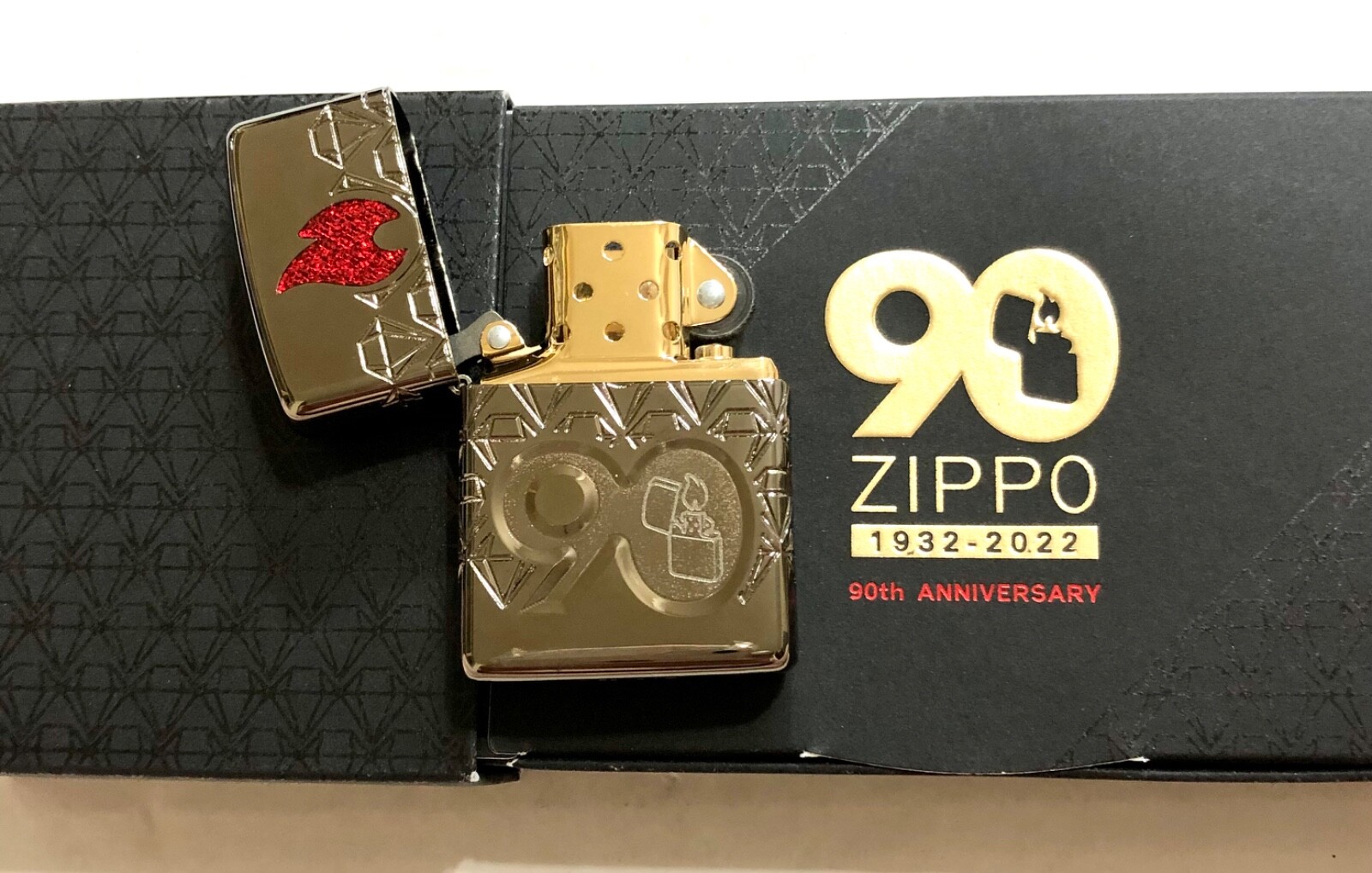Zippo Coty 2022 90th Anniversary America Version LTD 6,000. Black Ice. New.