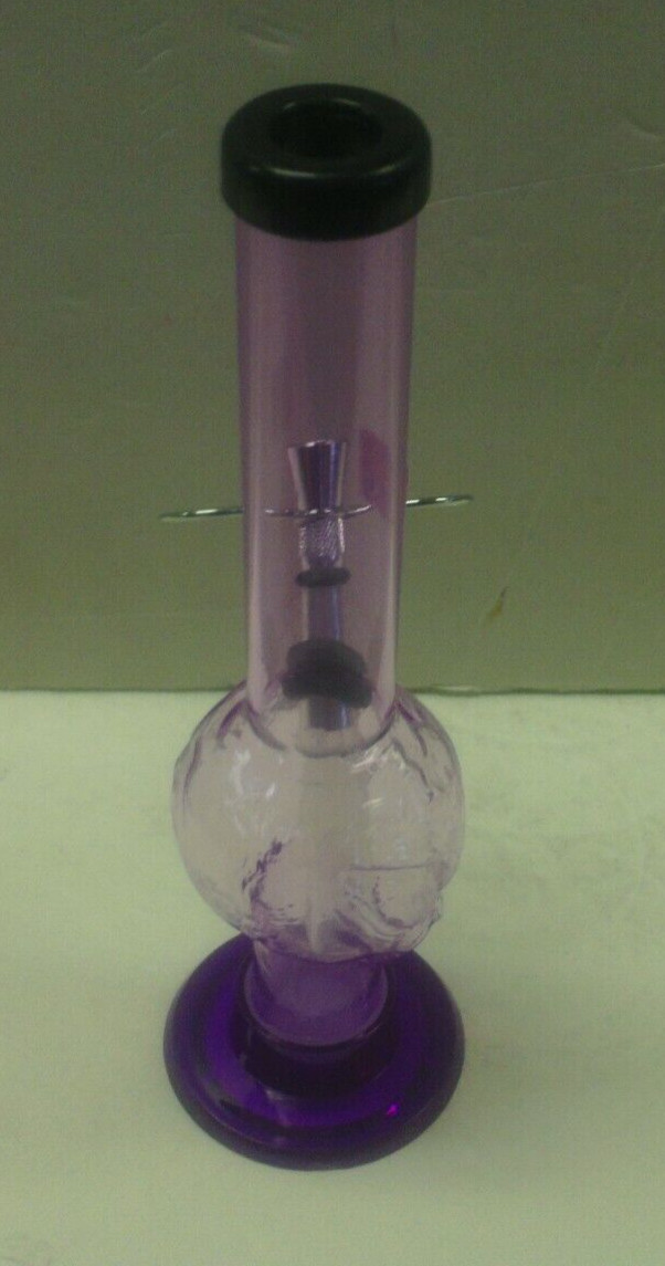 8″ ACRYLIC PLASTIC ALIEN HEAD BUBBLE HOOKAH WATER PIPE BONG PULL CARB LAVEND 1″M