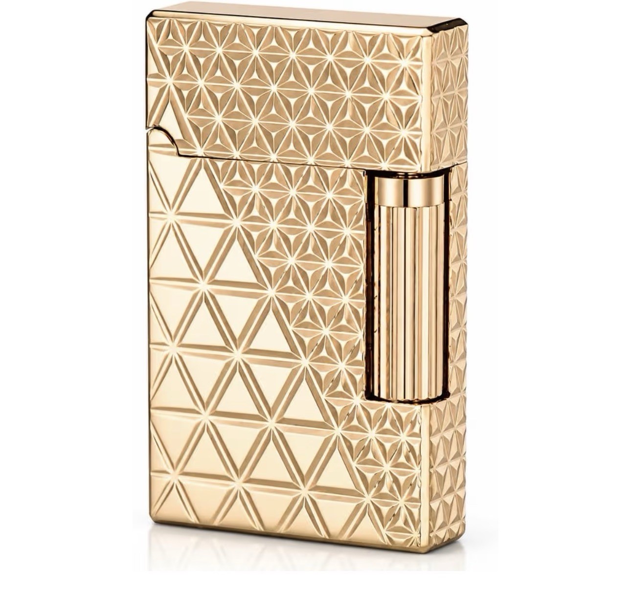 Derui Luxury Side Sliding Bright Sound Inflatable Butane Gas Lighter Metal