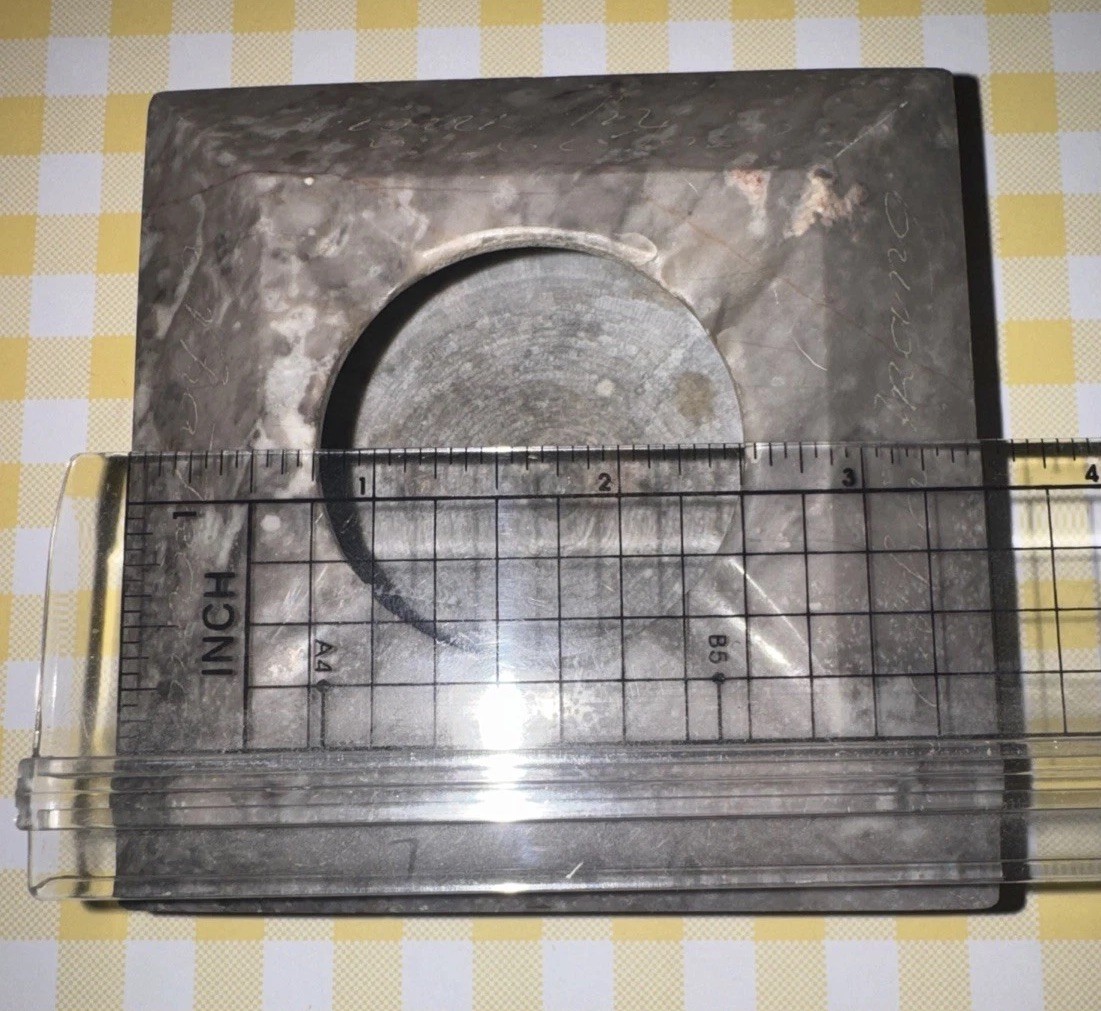 Cuban Crafters Vintage Stone Ashtray Gray Marble Cigar Ashtray Square 4x4x1