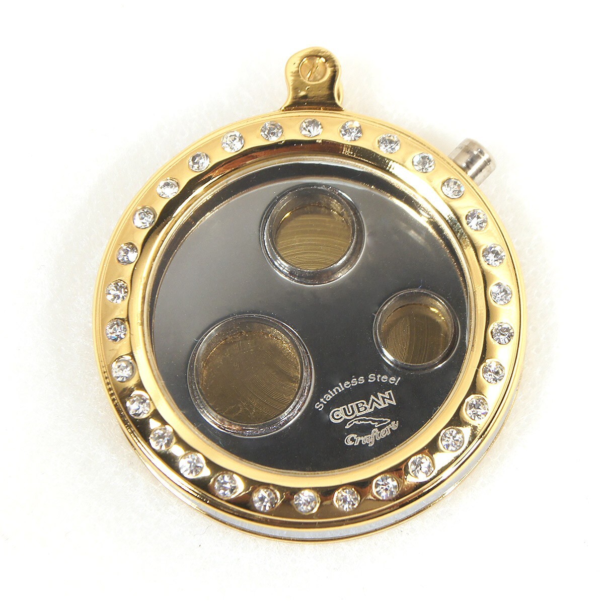 Cuban Crafters 3 Size Round Cigar Punch in Gold With Diamond Frame