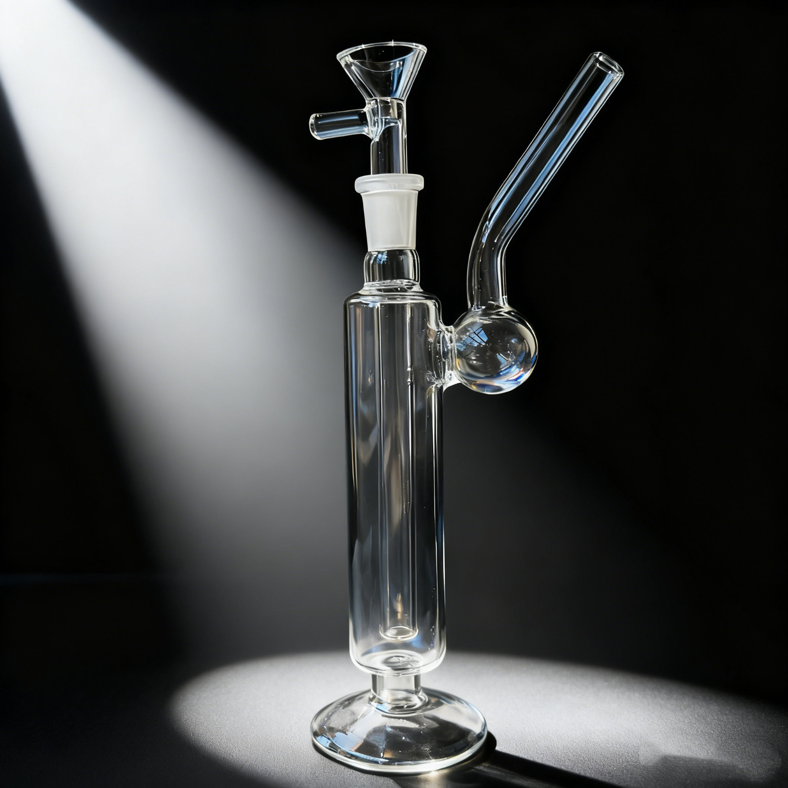 6.7″ Glass Bong Straight Tube Smoking Water Pipe Portable Bubbler W/Herb Bowl