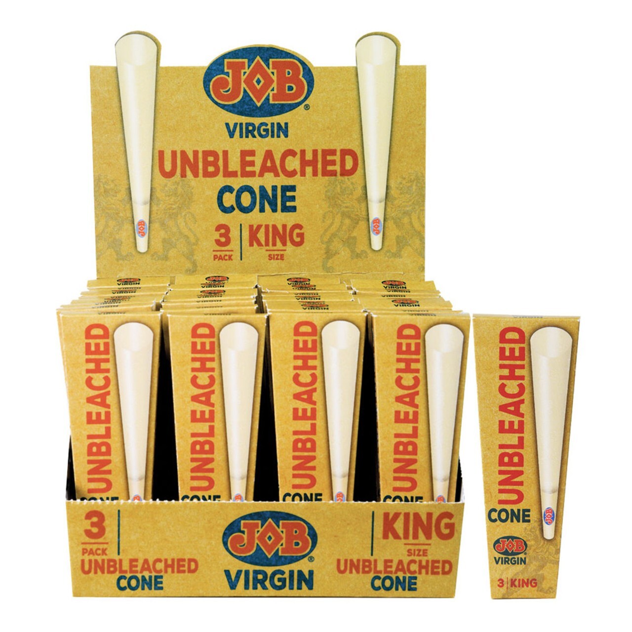 😎JOB VIRGIN UNBLEACHED CONES✨KING SIZE✨(32CT)