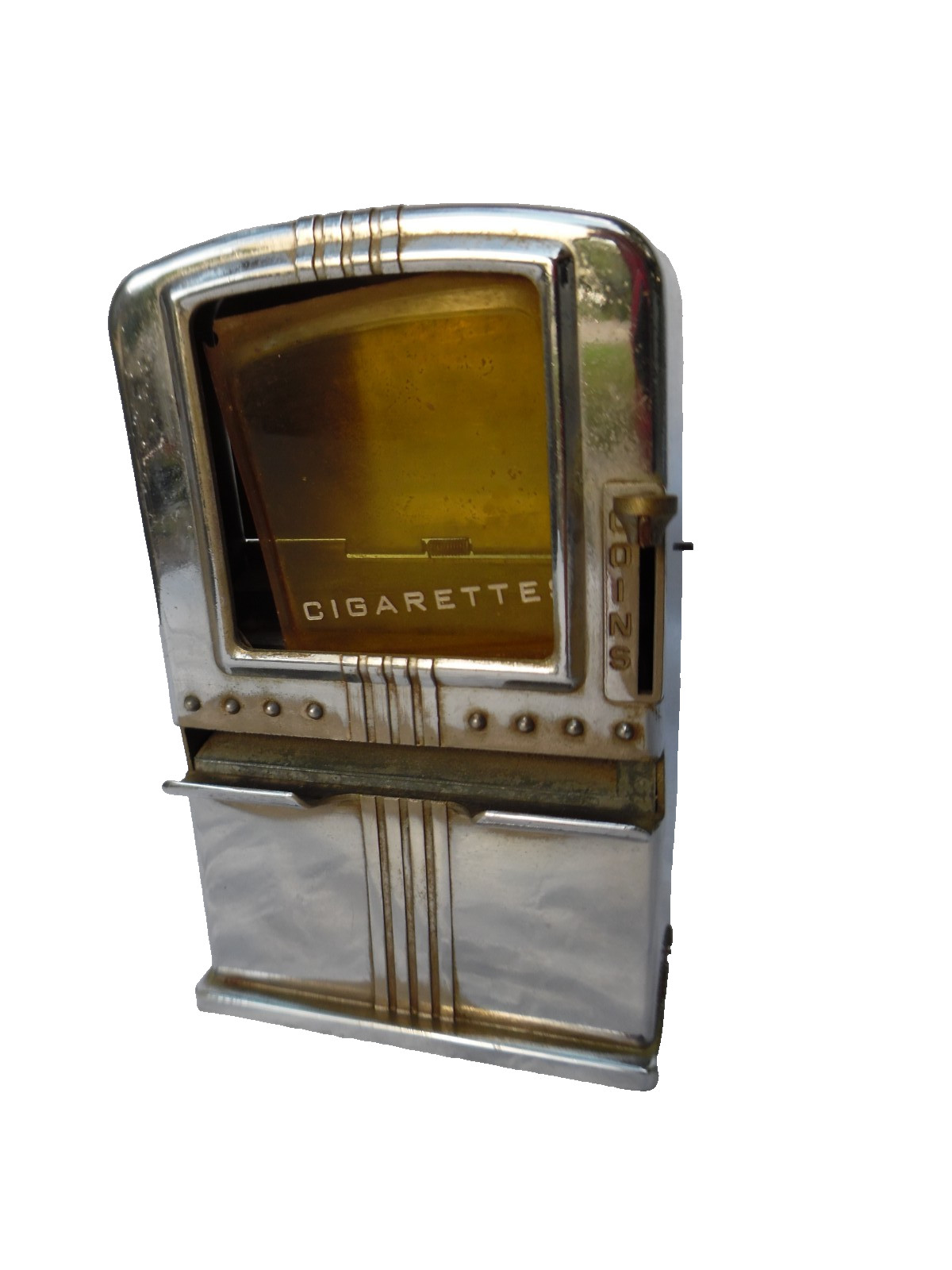 VINTAGE 1940’s ART DECO LESTER-WARE CHROME COUNTERTOP CIGARETTE DISPENSER *RARE*