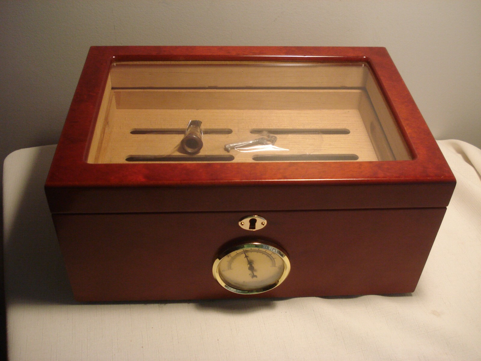 Cigar Humidor Cedar Lined Storage Box Spanish Cedar Tray Divider Holds 100 Cigar