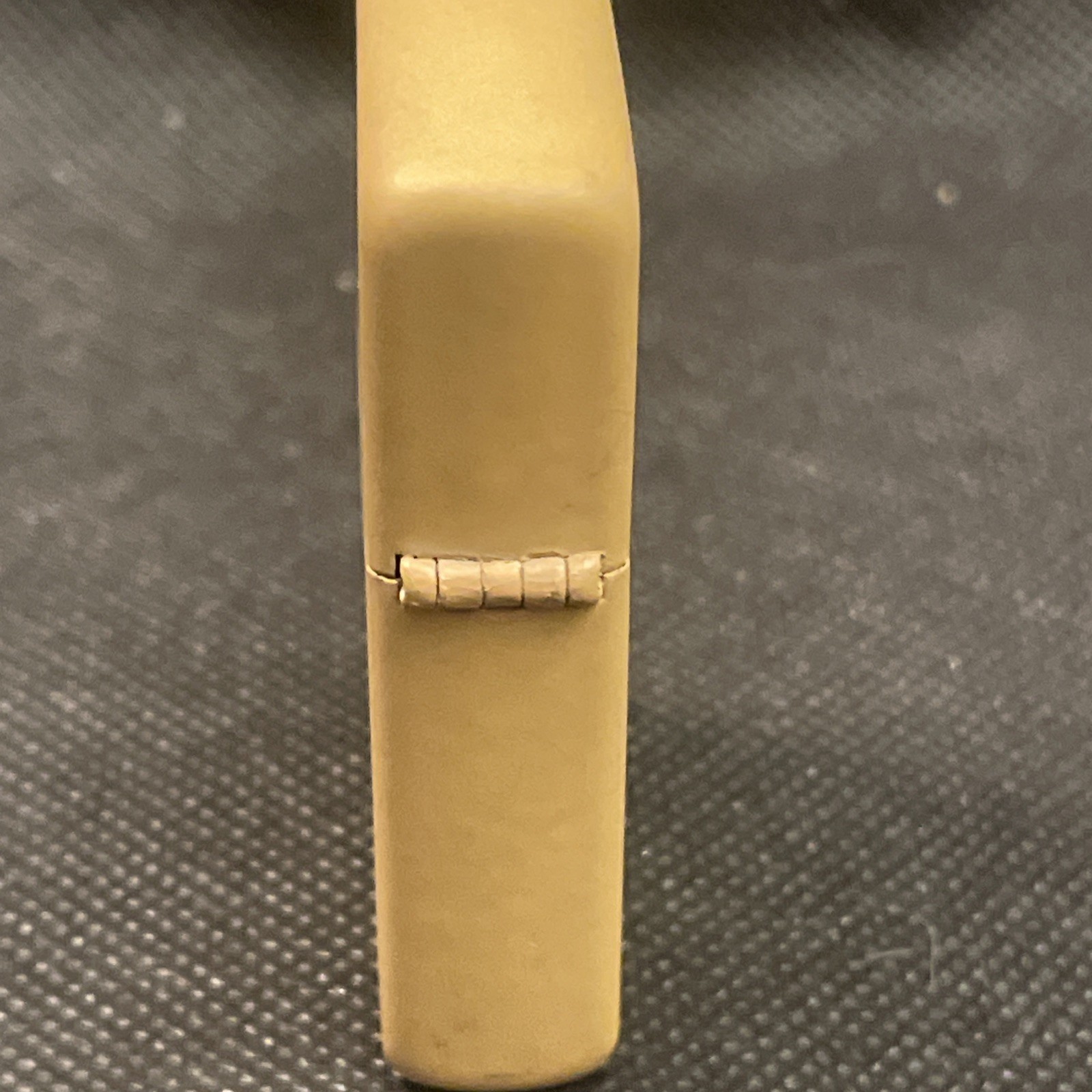1990 Zippo Lighter Beige Mustard Color Nice Condition Need Flint