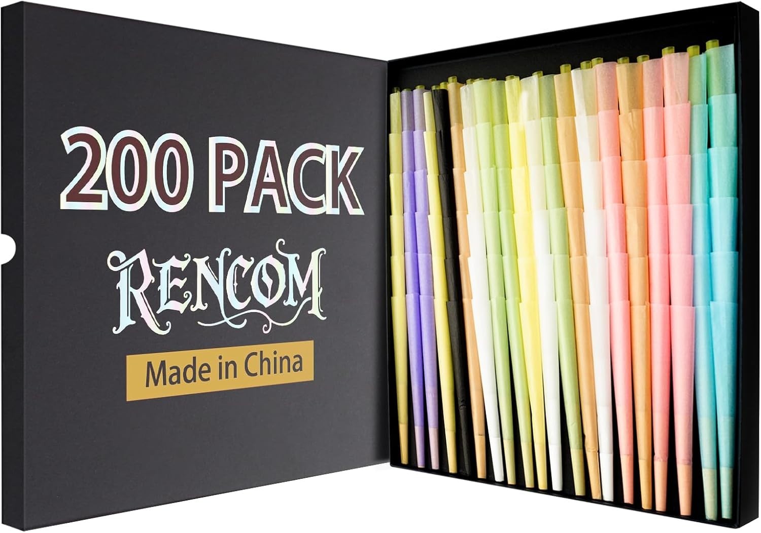 King Size Pre-Rolled Cones | 200 Slow Burning Cones with 8 Color Options