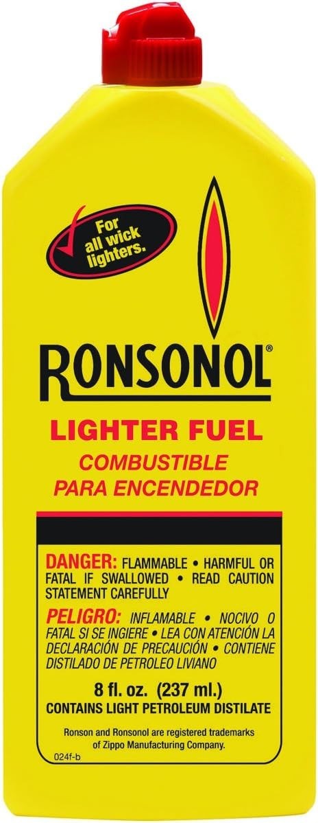 Ronsonol Lighter Fuel 8 oz Universal Refill Fluid for Wick Lighters