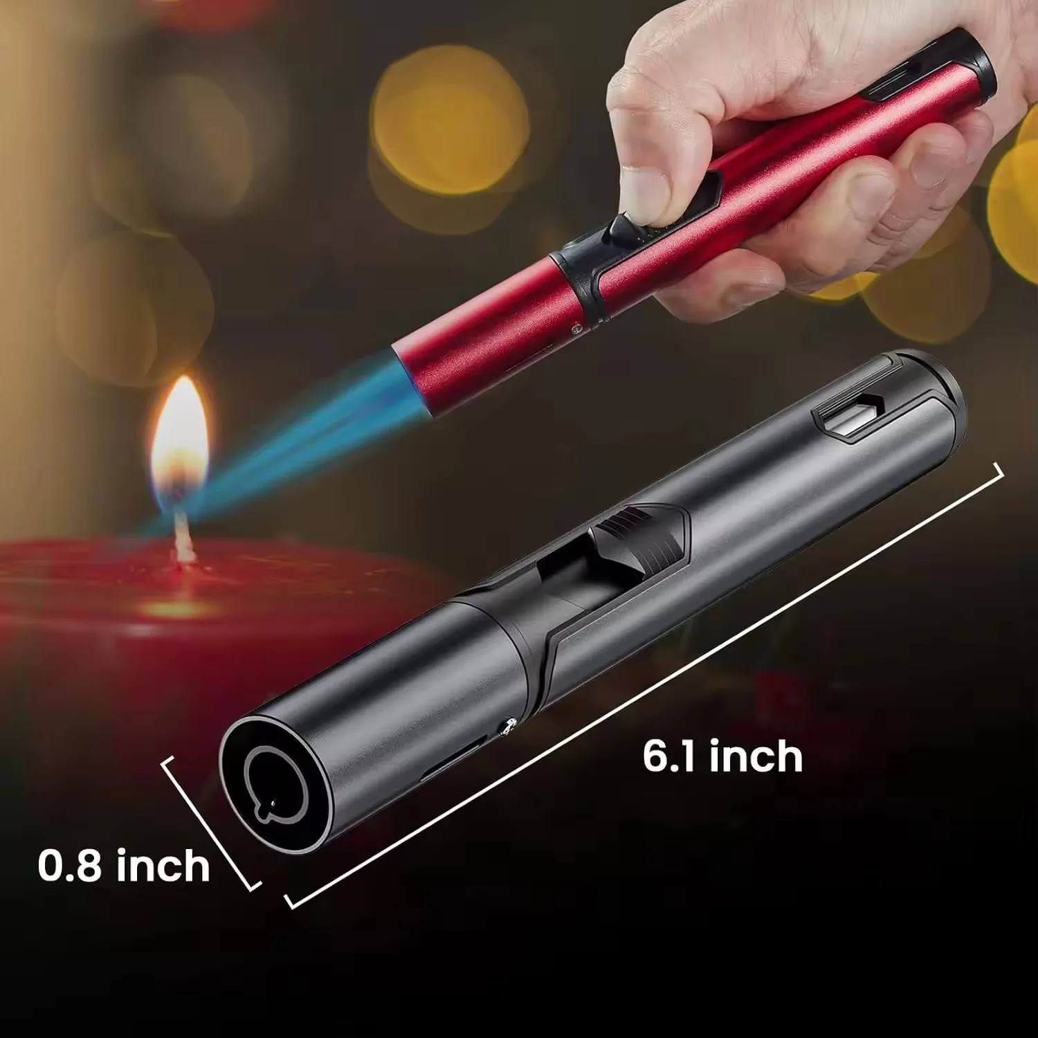 New HONEST Metal Torch Windproof Lighter Refillable Pen Lighter Jet Flame Butane