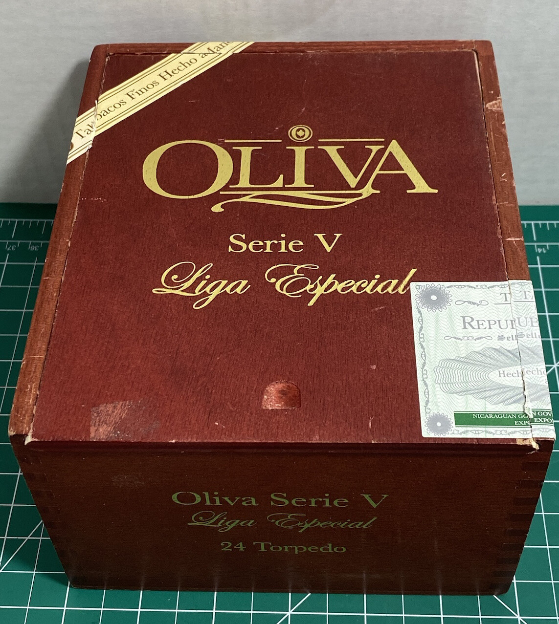 Oliva Serie V Empty Wooden Cigar Box with Slide Top Reddish Brown Color