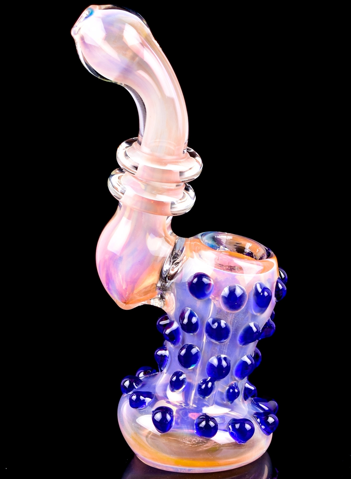 6″ INCH GIRLY Golden Fumed SHERLOCK BUBBLER Glass Water Pipe BONG CUTE *USA*