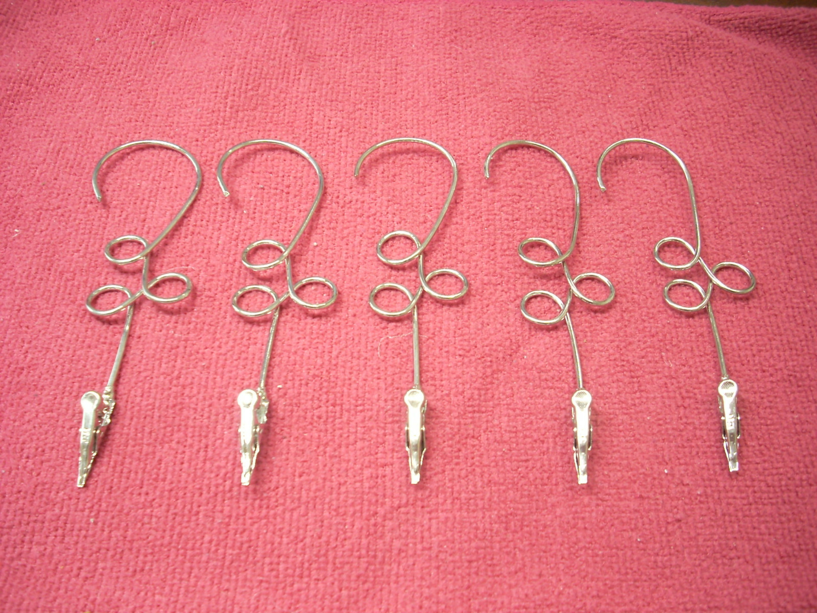 TOBACCO SMOKING TOOLS: SILVER 3 HOOP LONG HOOK HINGE ROACH CLIP – 5PCS. LOT (00)