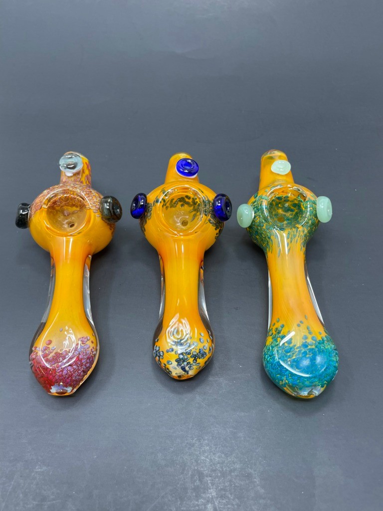 5″ Collectible TOBACCO Assorted Glass Hand Smoking Steam Roller w/ Carb Hole