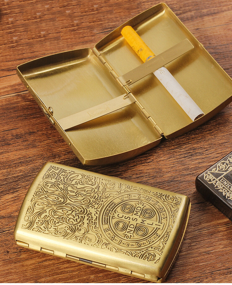 Vintage Copper Portable Constantine Cigarette Case Holder Box Storage Box 12s