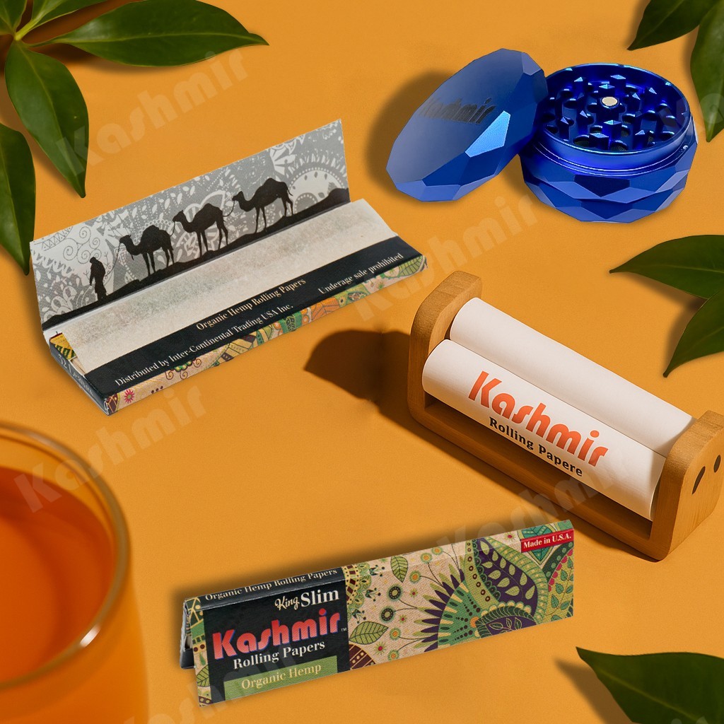 Rolling Papers Organic Hemp Slim King Size 32 Leaves Pack (25 Pack Box) -Kashmir