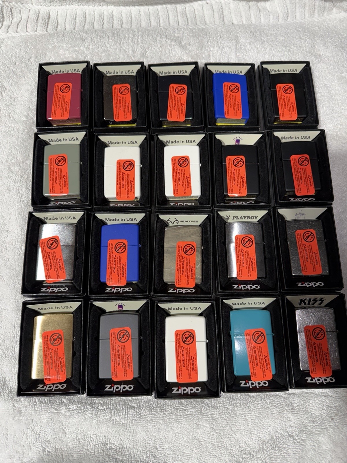 Lot Of 20 Zippo Lighter Collection Playboy Kiss Guy Harvey Brass NEW