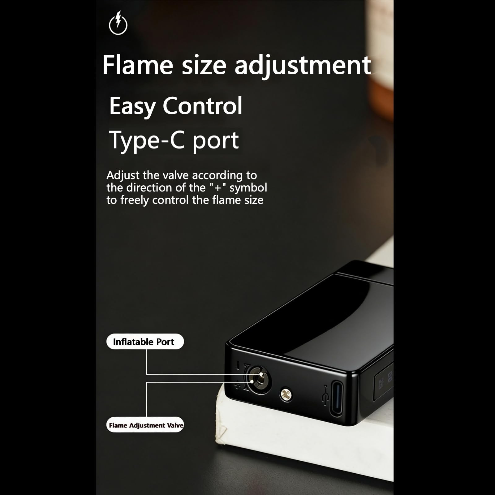 2-in-1 Dual Arc Jet Torch Lighter, Windproof USB Rechargeable Plasma, LED Indica