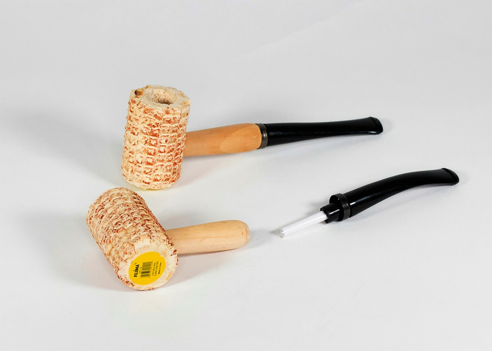 2pc. Straight Curved Large Corn Cob Tobacco Pipe Large Corn Cob Smoking Pipe