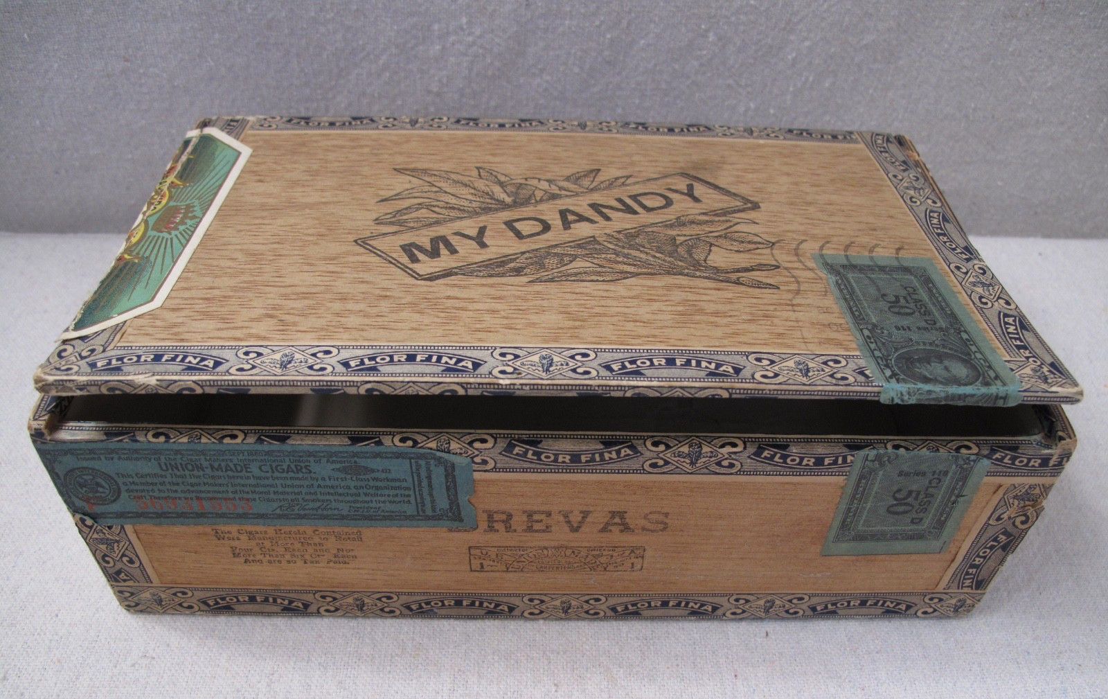 Antique “My Dandy” Race Horse Wood Cigar Box 1900s