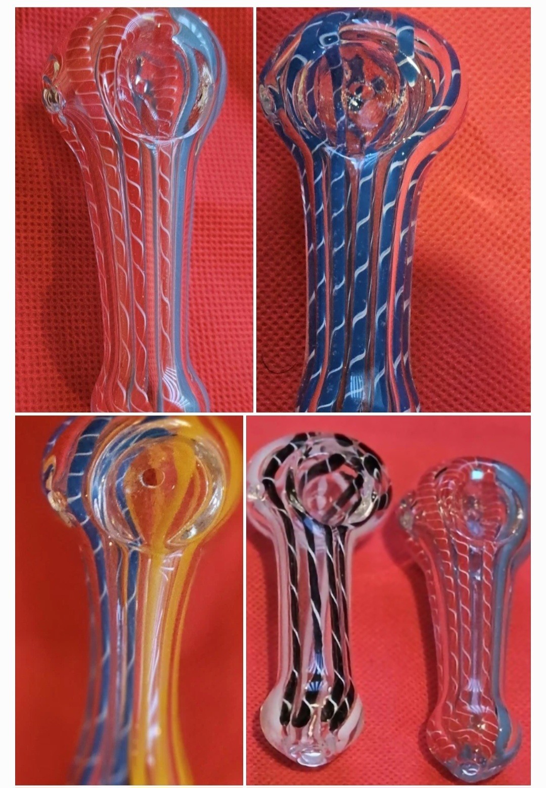 6 Pack 3” 3.5 “INCHTobacco Smoking THICK HEAVY Glass Hand Pipe