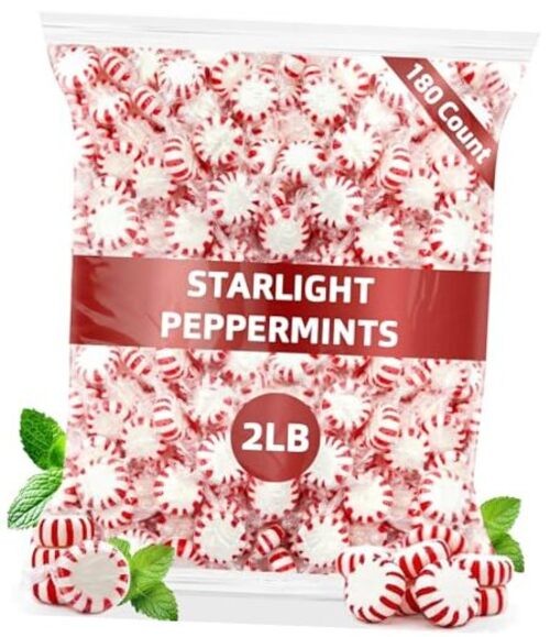 Bulk Starlight Peppermints Hard Candy – Approx. 180 Pieces, 2 lb Bag – 2 Lb