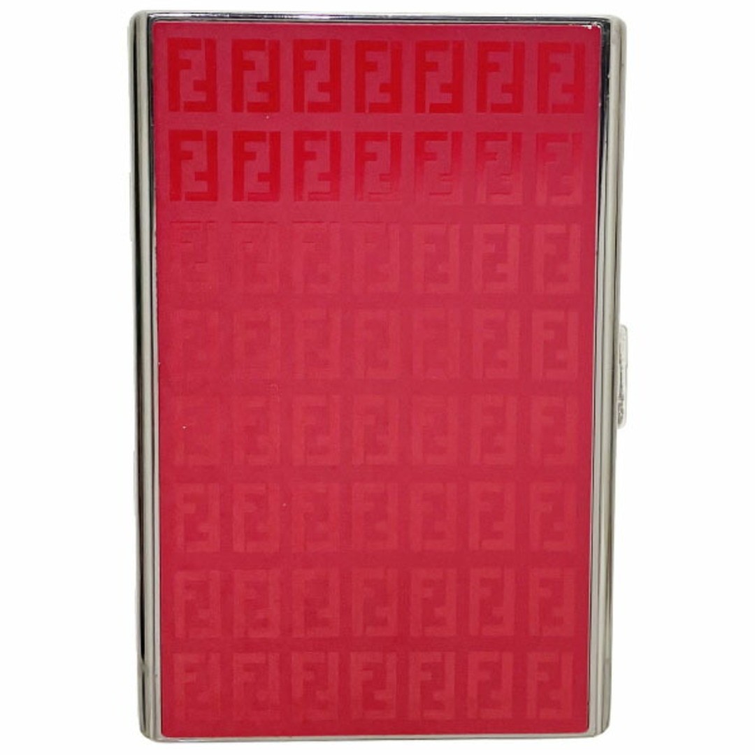 Fendi FF Cigarette Red Gunmetal Tobacco Hard Case Authentic Used Good Condition