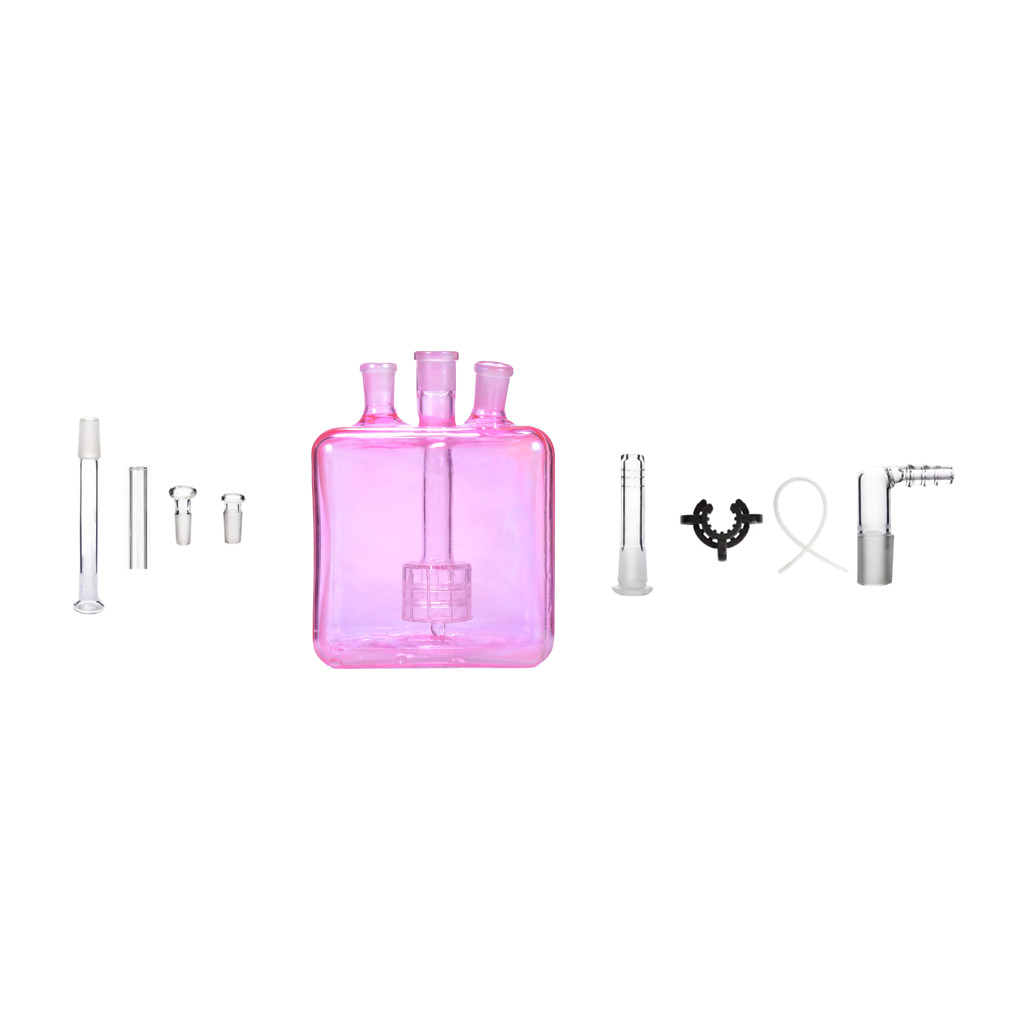 8 in 1 Rainbow Square MK 2 Glass Matrix Perc Pipe Water Piece Bubbler Bong