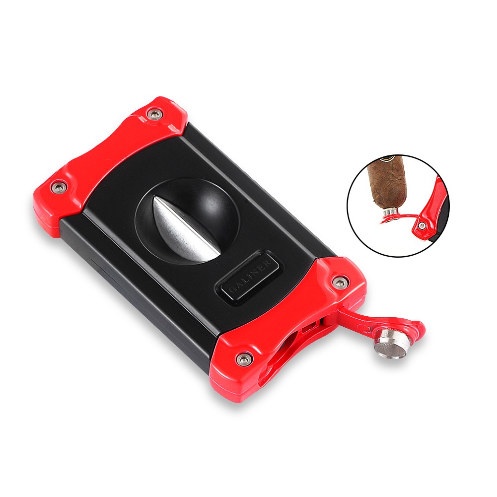 Galiner Stainless Cigar Cutter Sharp Double Blade Guillotine Silver Gift Box