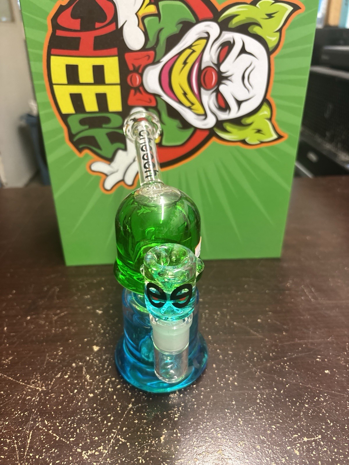 8” Cheech Brand Freezable Glycerin Blue & Green Rare Brand New Water Pipe