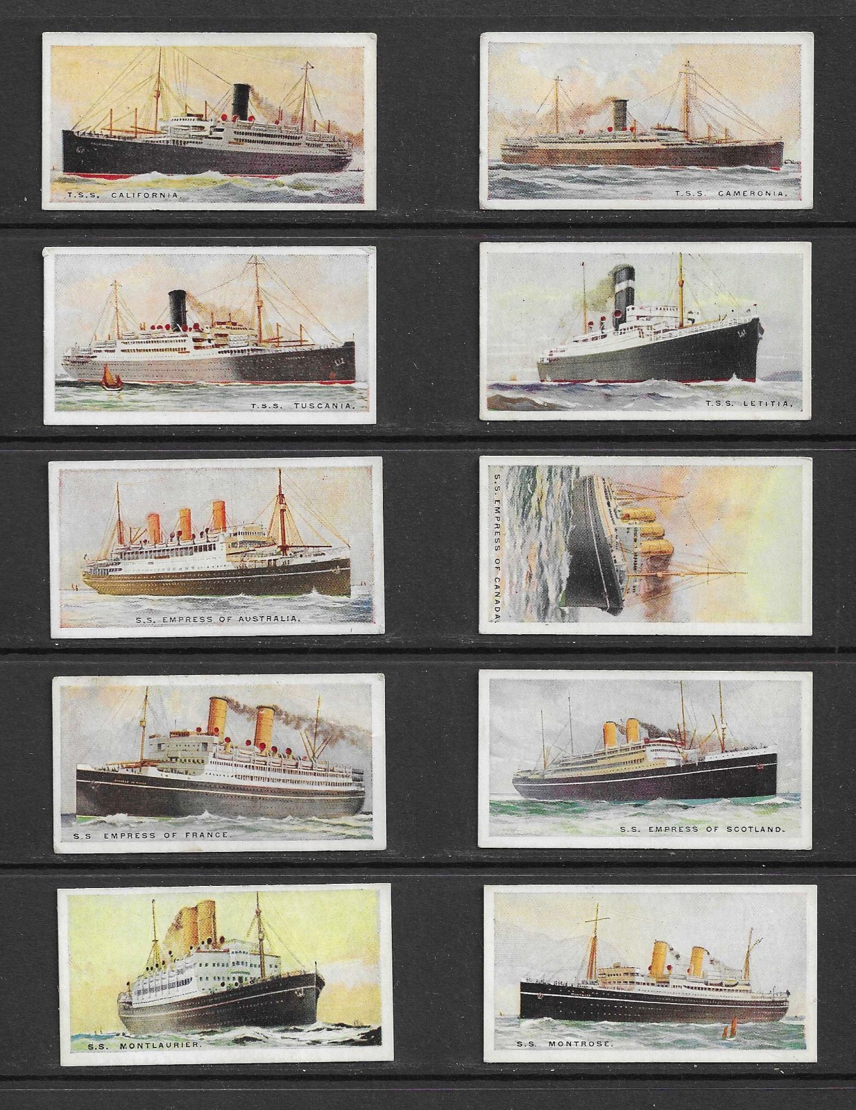 Wills 1924 MERCHANT SHIPS OF THE WORLD set cigarette cards
