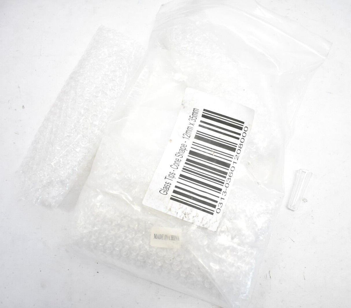 Lot of 100 Glass Tips Cone Shape 12mm x 35mm Clear Filter Replacements