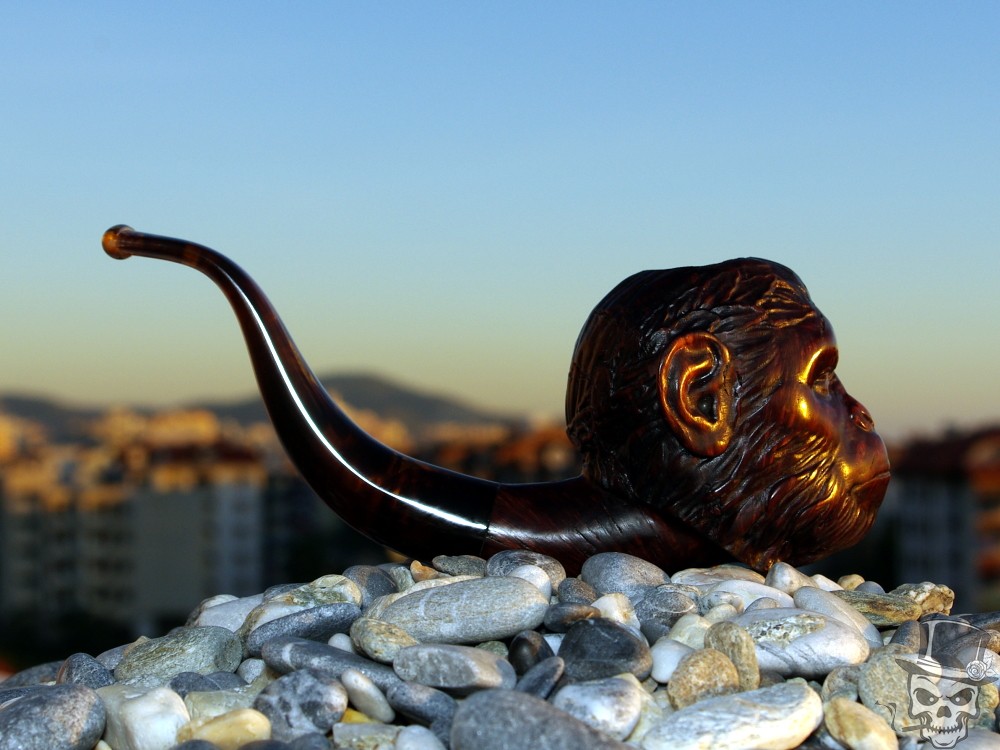 Caesar (Planet of the Apes) Briar Wood Portrait Tobacco Pipe M-421 Oguz Simsek