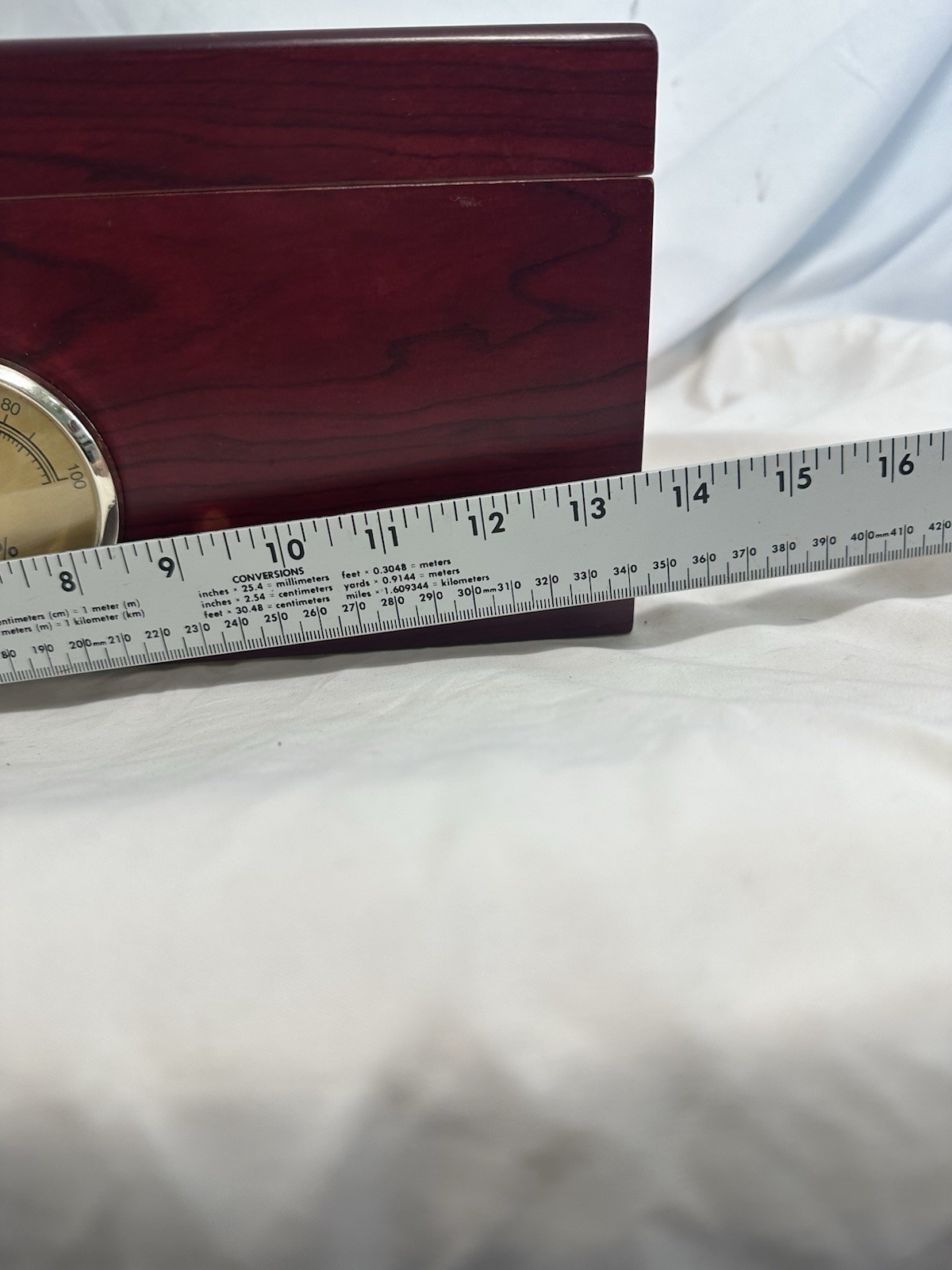 Glass Top Cigar Humidor Hygrometer & Humidifier Wooden Desktop Cedar Lined