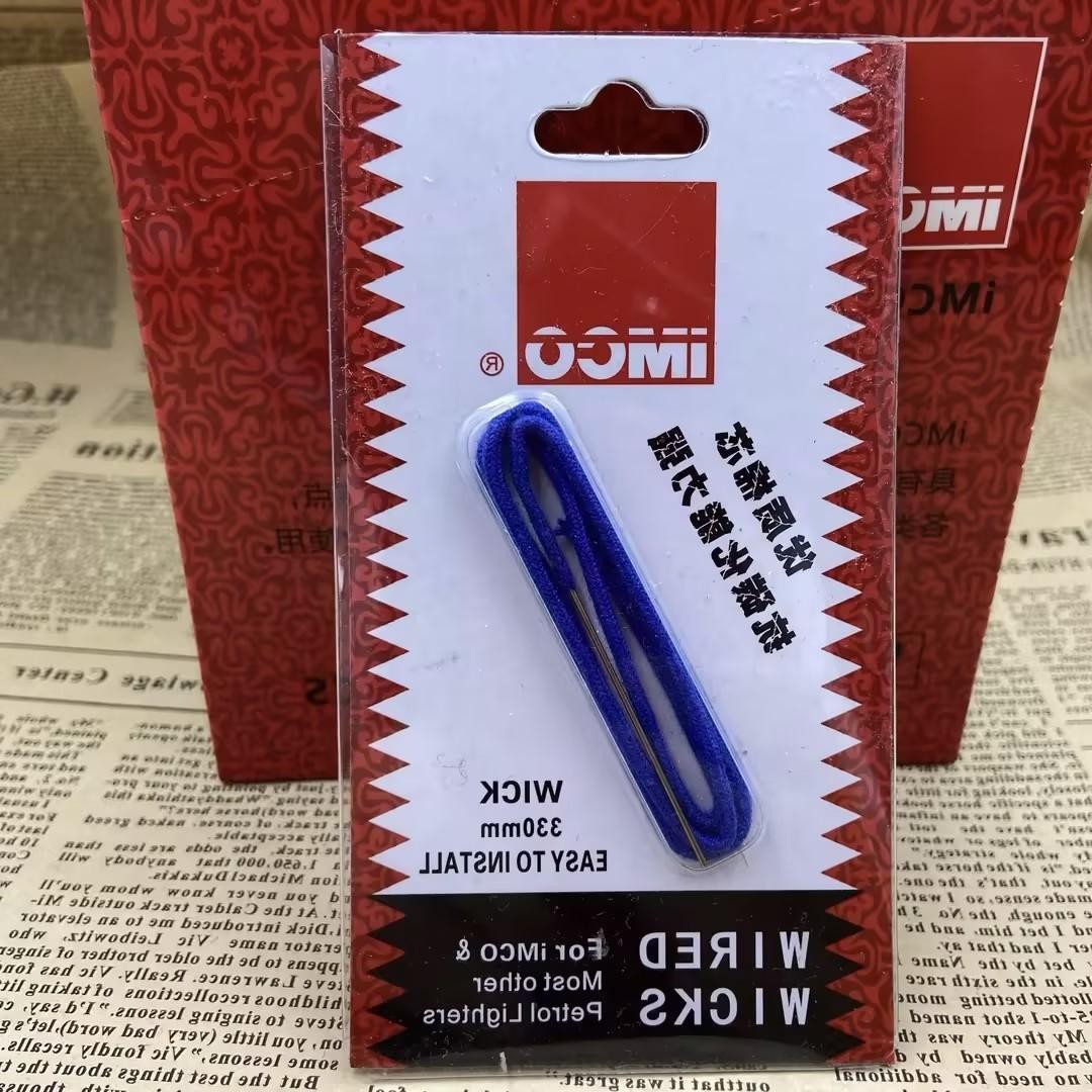 IMCO Wick with Needle 33cm × 2.3mm Red Blue Cotton for Lighter Replaceable Pack