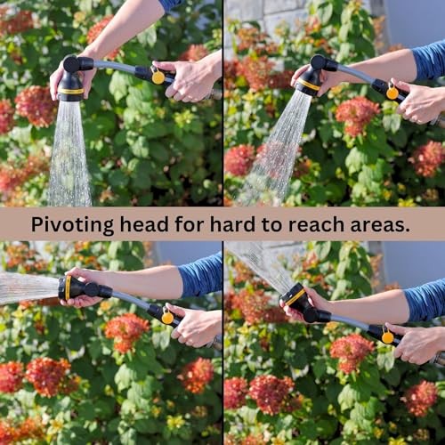 RelaxGrip 8 Pattern 16″ Pivoting Wand Bundle, Metal, Black, Yellow 65173AMZ