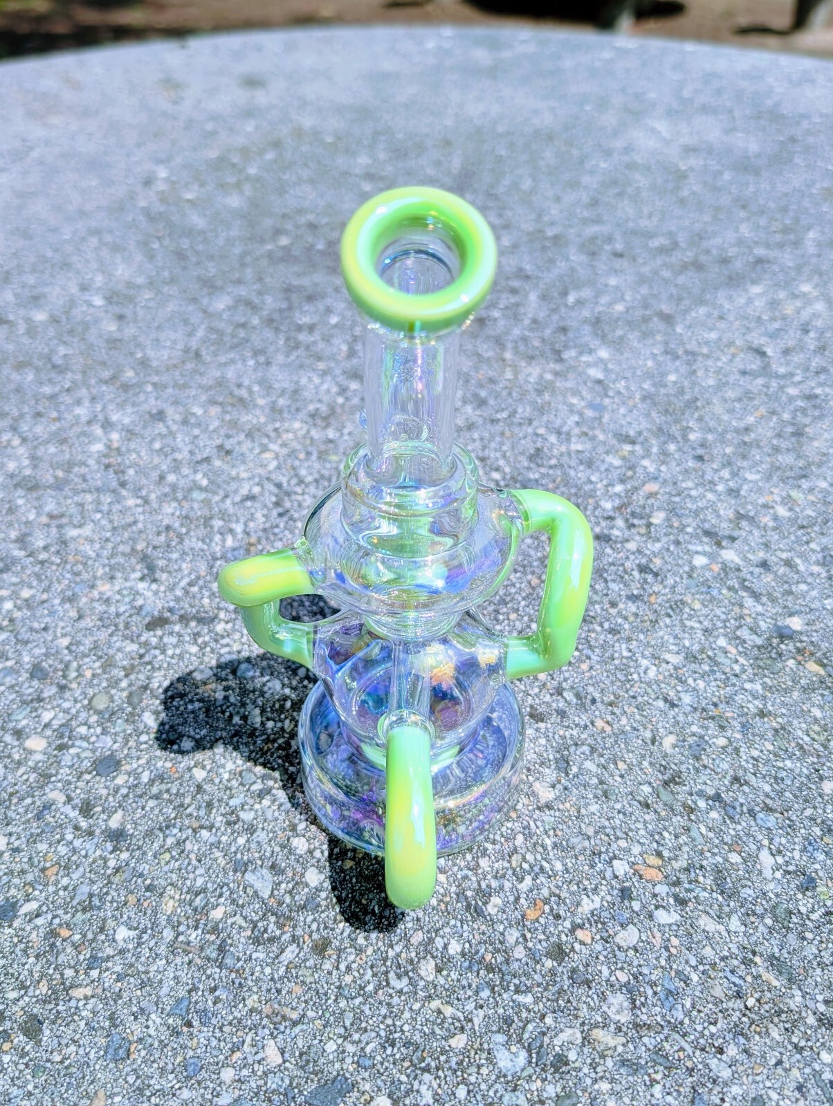 8″ Slime Rainbow Recycler Matrix Tobacco Smoking Water Pipe Hookah Bubbler Bong