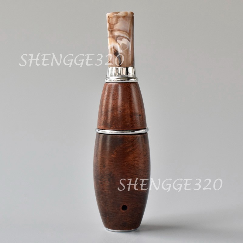 Briar Root Ox Horn Stem Wooden Tobacco Pipe Torpedo Shape Portable For Outdoors