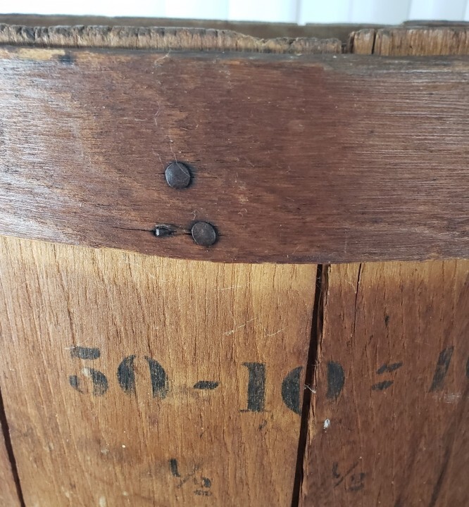 Antique Chewing Tobacco Wood Store Barrel Spaulding Merrick Stewart Ithica 22″