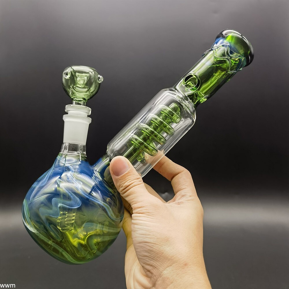 9.5 Inch Heavy Green Glass Hookah Water Pipe Bong Bubbler Smoking Pipe with Bowl