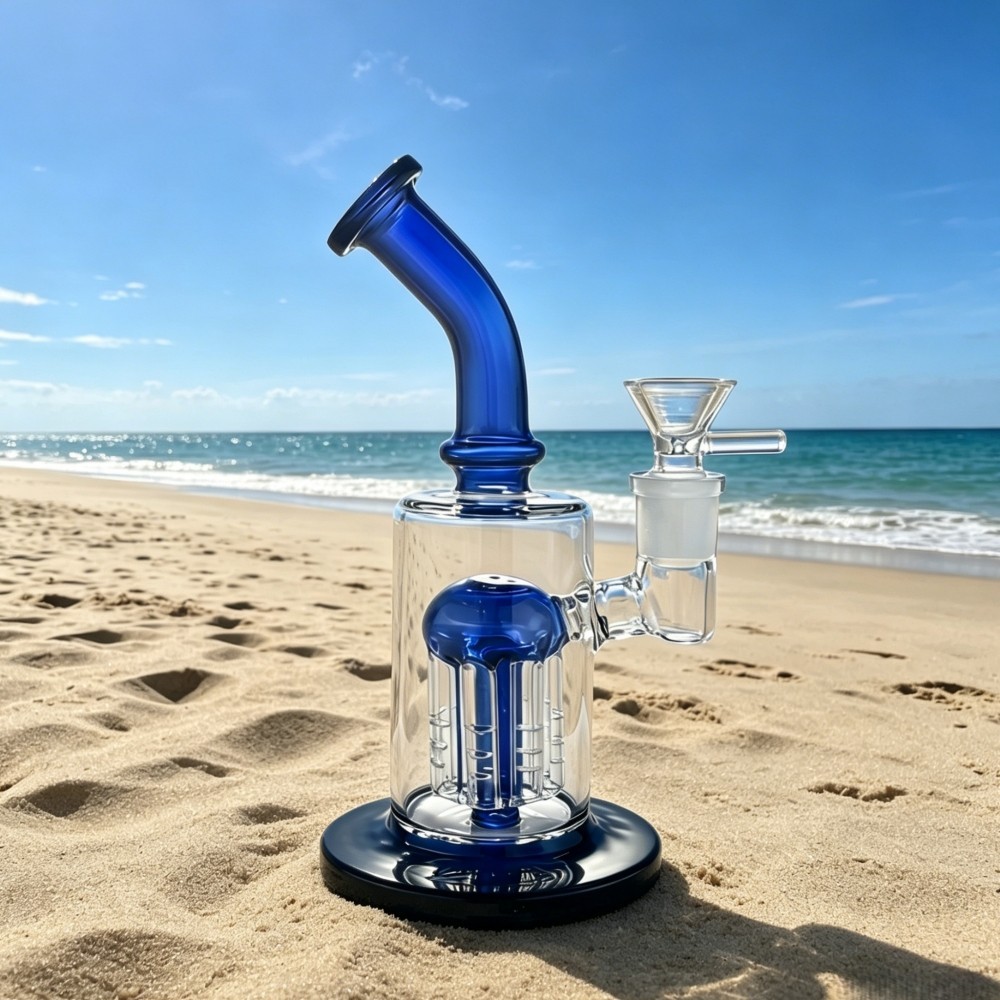 Premium 7” Tree-Arm Perc Glass Bong Smoking Bubbler Pipe w/ 14mm Bowl USA Stock