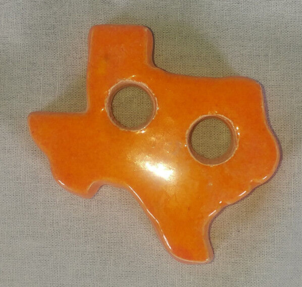 RARE Vintage Cigarette Holder Texas Shaped Orange 2-3/8 in X 2-3/8 in