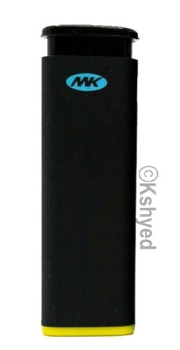 MK Jet Black Lighter, Striking Design Windproof Butane Refillable Lighter (7 Pk)
