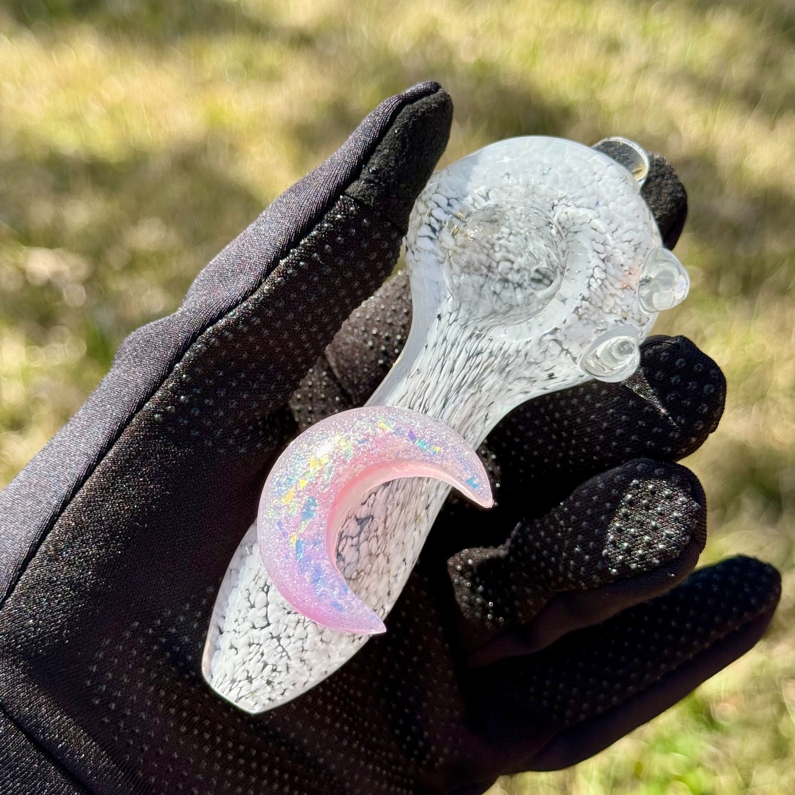 Moon Glass Pipe Smoking Hand Spoon Pipe Tobacco Glass Smoke Bowl Gift