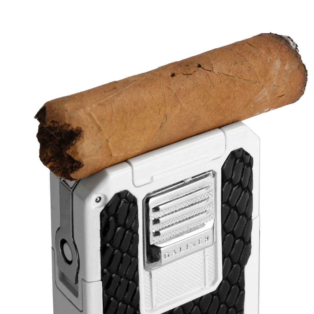 Luxury 2 Jet Torch Cigar Lighter Guillotine Cutter Holder Cigar Punch Refillable