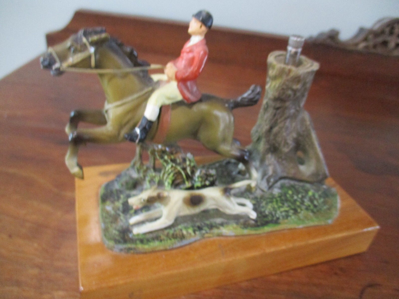 The Cary Collection Austrian Bronze Hunter w/ hound fine art table lighter rare