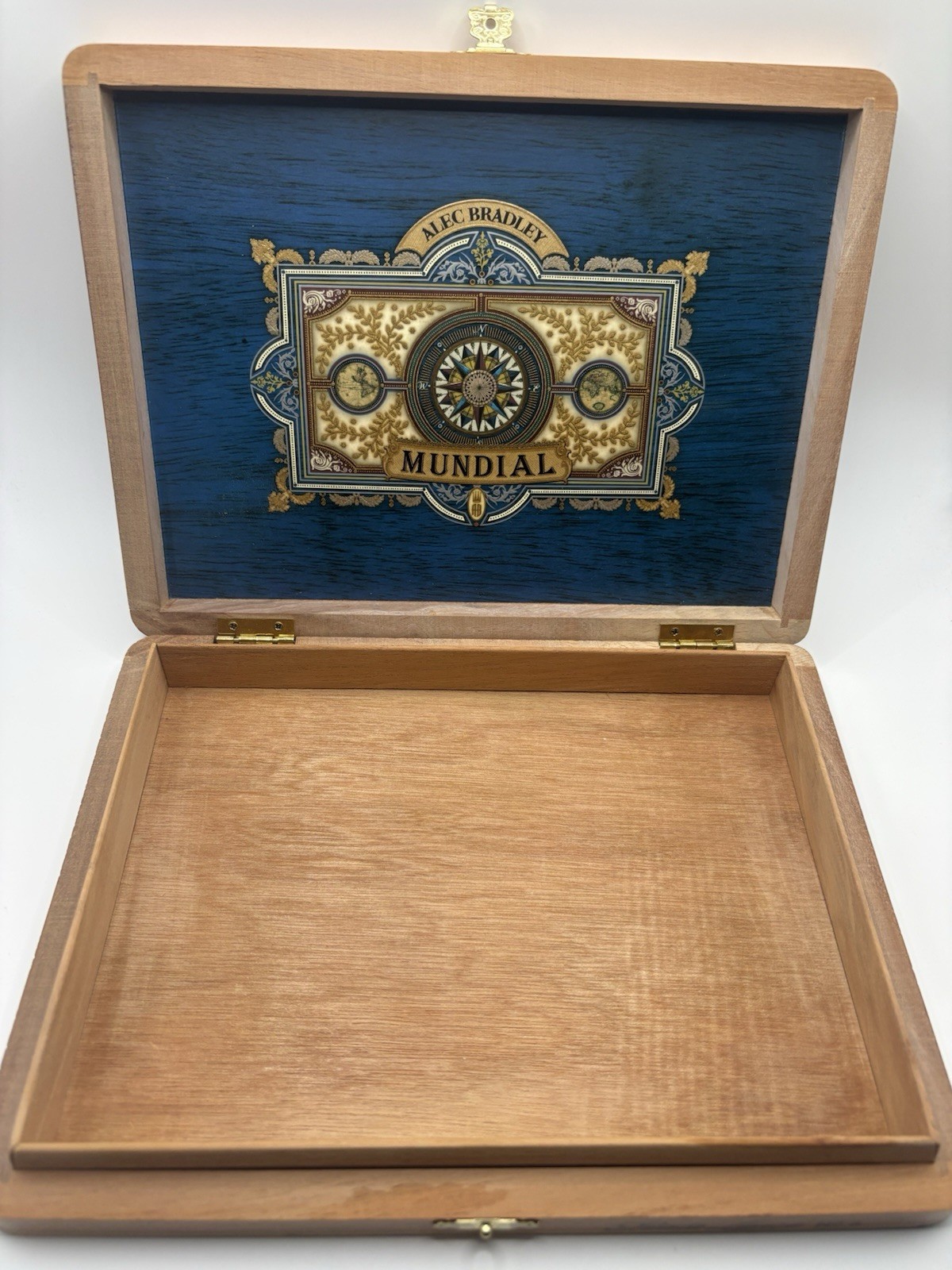 Alec Bradley Mundial Wooden Cigar Box Handmade Honduras Empty Decorative Case