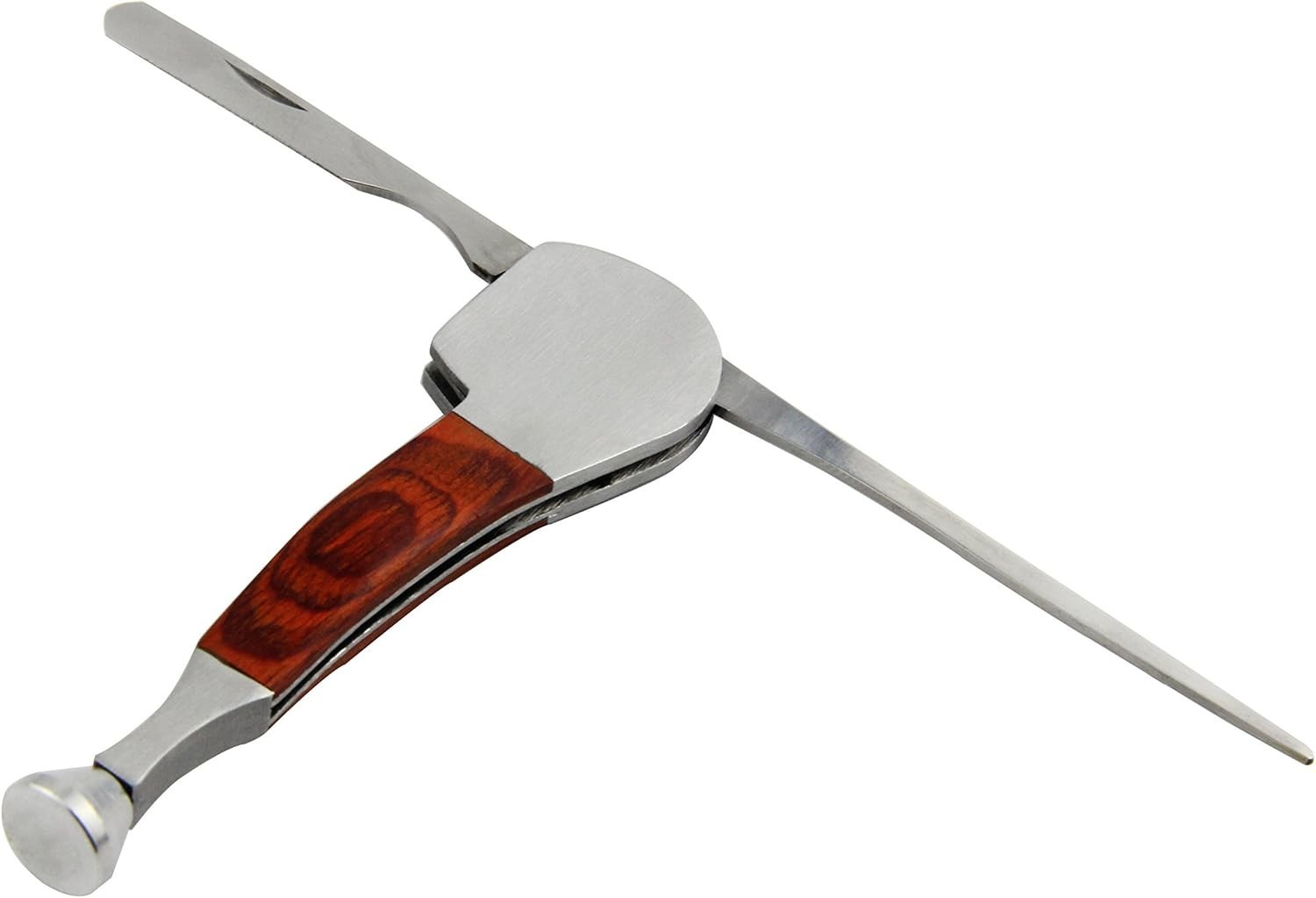 Practical 3 in 1 Tobacco Pipe Scraper Tool Set – Stainless Steel & Wood Design