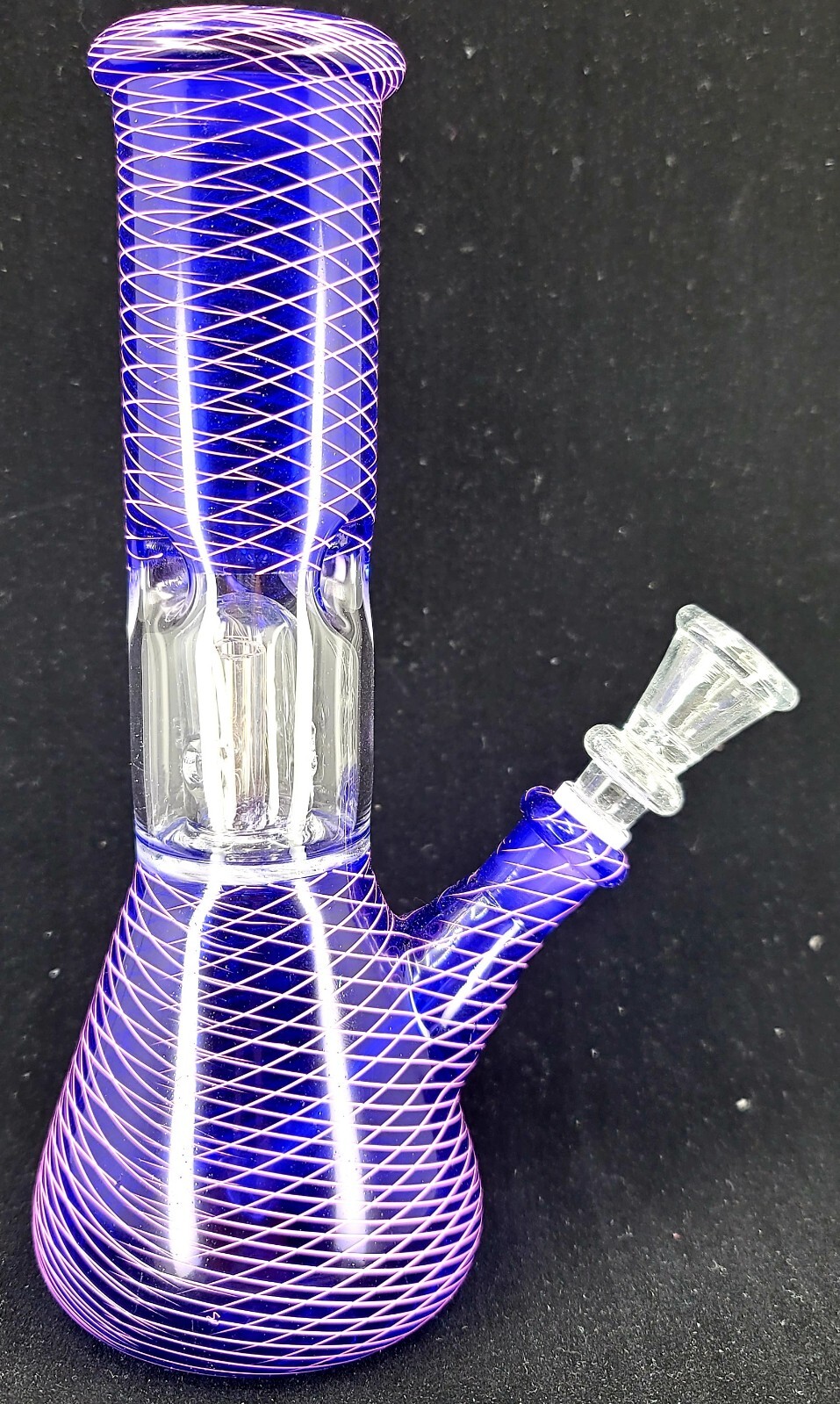 8″ PURPLE NET Tobacco Hookah Water Pipe Bong Glass! + FREE SCREENS!
